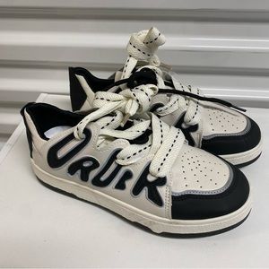 Black and white sneakers